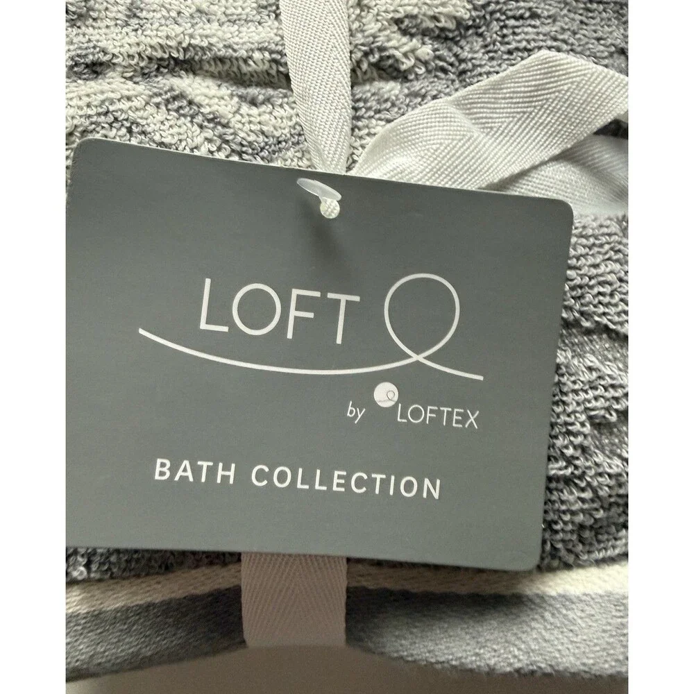 Loft by Loftex Snowflake Facecloths Washcloths Soft Cotton Gray White Set of 4